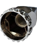 Chrome ABS Axle Cover Set With Hub Caps And 33mm Screw On Spiked Lug Nut Covers For Semi Trucks Front And Rear inside view