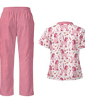 Hot Pink Scrubs Tops And Pants Set For Women Perfect For Nurses Veterinary Techs Dental Hygienists And Pet Groomers With Handy Pockets