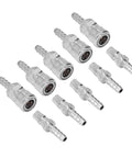 Built Tough Stainless Steel Air Fittings 5 Pack Set with heavy duty pneumatic quick connect couplers and easy install plugs