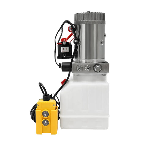 Straight Up Heavy Duty 12V Hydraulic Power Unit With 4 Quart Tank Single Acting Electric Pump For Dump Trailers And Car Lifting Plug And Play Remote Setup For Fast Diy Builds