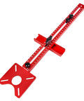 Pro Grade Router Milling Groove Bracket For Precision Woodworking Circle Cutting And Fast Engraving Quick Setup Jig, red aluminum design.