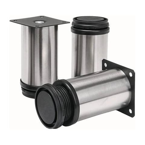 4 Pack Adjustable Stainless Steel Furniture Legs 2 Inch Round Metal Feet For Coffee Tables Cabinets Desks Sofas And Shelves