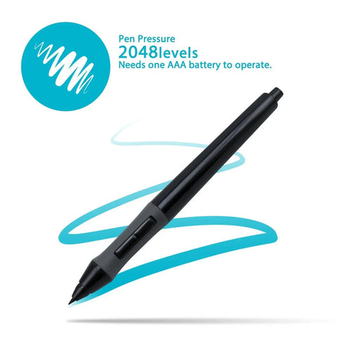 Responsive digital stylus with 2048 levels of pen pressure, designed for Top Tier Graphics Pad With Responsive Digital Stylus For Sketching Photo Editing OSU Gaming And Digital Art Buttery Smooth Pressure Sensitivity Sweet Starter Kit For Beginners And Hobbyists Ready To Create.