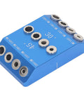 Top Shelf Aluminum Drill Guide Jig For Dead On 30 45 90 Degree Holes Rock Solid Multi Angle Woodworking Tool, blue.
