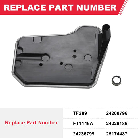 Automatic Transmission Filter Kit With Gasket For 4L60E Fits Buick Cadillac Chevy GMC Replaces TF289 Built Tough Rubber Gasket