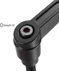 Close-up of M6 50mm Adjustable Clamping Lever With Push Button Ratchet And Locking Lever Standard M6 1mm Pitch.