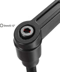Close-up of Tough As Nails M5 Quick Release Clamp Knob showing 3mm hex socket, matte black finish for workshop use.