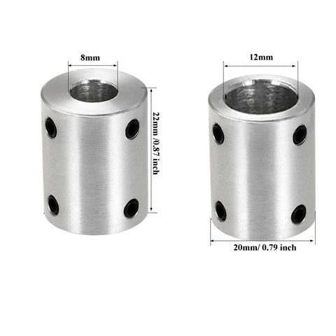Rigid Motor Shaft Coupling 10mm To 10mm 22mm Total Length 20mm Outer Diameter 4 Pack 90 Degree Coupler Sleeves with Measurements