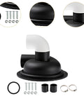 Nifty Cyclone Separator Cover Lid With Hella Efficient Dust Collection For Woodworking Tools prevents clogging, featuring black polymer with elbow. 