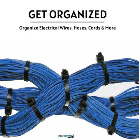 4 Inch Black Zip Ties 100 Pack With 18 Lbs Tensile Strength Self Locking UV Resistant Nylon Wire Ties bundling blue wires