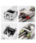 Precision Linear Guide Actuator Slide Module With Butter Smooth Manual Electric XY Stage For Labs And Shops No Fuss Install Rock Solid Build And Pure Dial In Accuracy close-up of aluminum frame and lead screw mechanism