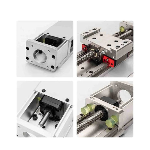Precision Linear Guide Actuator Slide Module With Butter Smooth Manual Electric XY Stage For Labs And Shops No Fuss Install Rock Solid Build And Pure Dial In Accuracy close-up of aluminum frame and lead screw mechanism