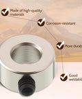 Front view of a chrome steel shaft collar with 5.05 mm bore, 10 mm OD, 5 mm width; includes wrench and screws.