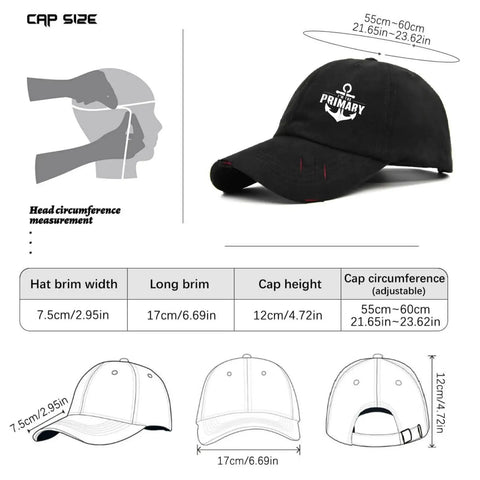 Chill All Black Trucker Hat Ideal For Yacht Deck Crew And Charter Guests size guide with diagram and dimensions