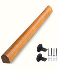 Heavy Duty Solid Pine Handrail Knockout Non Slip Staircase Grab Bar Wall Mounted Safety Railing For Home Garden And Loft Easy Install with brackets and screws.