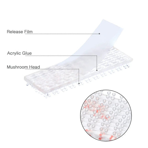 120 Piece Adhesive Strips Mounting Kit For I Pass Home Office And Shop Use Easy Peel Acrylic Tape Mounting Strips For Indoor Outdoor Storage And Grab N Go Organization clear acrylic strip with release film and mushroom heads