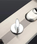 Universal Door Handle Panel With Dual Latch Solid Indoor Security Hardware for bathroom and balcony doors close-up view