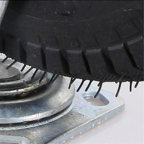 Heavy Duty Six Inch Thickened Inflatable Rubber Tire Tough As Nails Pneumatic Wheel Smooth Ride Silent Roll Replacement Caster close-up of tire and mount