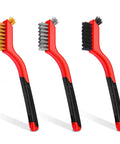 Wire Brush Set 3 Piece Stainless Steel Brass Nylon Brushes With Curved Handle for Rust Removal Dirt Paint Scrubbing