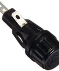 Freshen Up Your Stuffy Rig With This Top Shelf 4.5 Amp Fuse Holder Kit For RV Roof Vent And Camper Fan Tastic Ventilator Swap Out Broken Wiring No Sweat Road Trip Essentials K901809, black fuse holder with metal terminals.