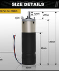 In Wall Slide Out Motor For Lippert Schwintek IG42 12V High Torque 300 To 1 Gear Ratio Replacement dimensions displayed