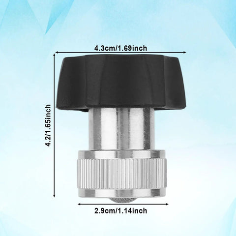 Front view of Electric Pressure Washer Adapter Three Quarter Inch High Pressure Quick Connection Fitting with dimensions.
