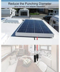 Rooftop solar panel with wiring through a Solar Dual Cable Entry Gland Box With IP67 Waterproof Housing And Six Point Five Six Ft Tinned Copper Cable For RVs Boats Roofs Yachts And Travel Screw Or Adhesive Mount Heavy Duty Marine Grade Connection