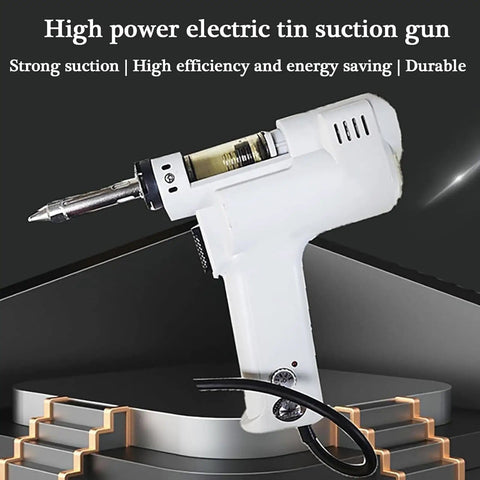 Electric Vacuum Desoldering Pump Portable Pro Grade Solder Gun on display showing high suction and durable design