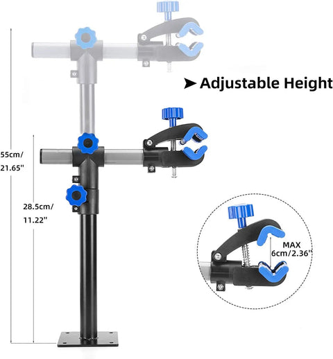 Wall Mounted Bike Repair Stand With Height Adjustable Clamp And Workbench Mount For Road And Mountain Bikes DIY Friendly