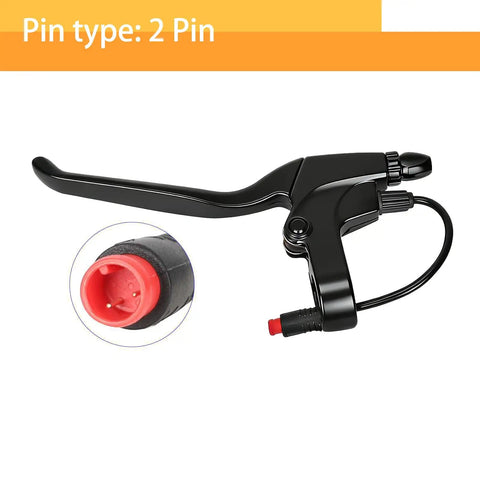 Waterproof Left And Right E Bike Brake Levers With 2 Pin Male Connector For Electric Bikes 22.2 Mm Handlebar Fit 13 Cm Cable