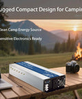 3500W Pure Sine Wave Inverter 48V DC To 110V 120V AC With Dual Outlets, Hardwire Terminal, LED Display outdoors on table
