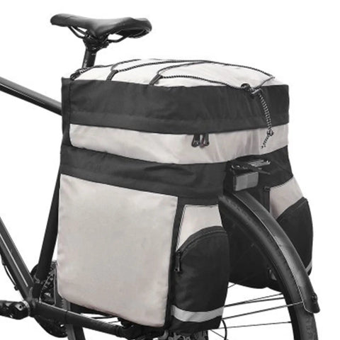 60L Bike Trunk Bag With Rain Cover For Mountain Bikes 3 In 1 Multifunctional Rear Rack Carrier Large Capacity Saddle Bag on bike