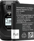 Premium Replacement Battery For Kyocera DuraXv Extreme E4810 Verizon Flip Phone 1800mah Scp73Lbps beside a phone.