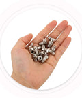 Top Tier 45Pcs Carbon Steel Metric Grease Fitting Kit With M6 M8 M10 Zerk Nipples And Angled Elbows For Auto Garage And Heavy Machinery Maintenance Work, assorted fittings in hand