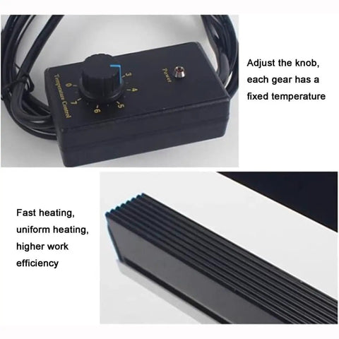 Heavy Duty Heat Sealer Machine With Adjustable Temp Control And Safety Bracket For Secure Bag sealing Across Various Materials Including 200MM Width For Home And Kitchen Use, temperature control knob and heating element.