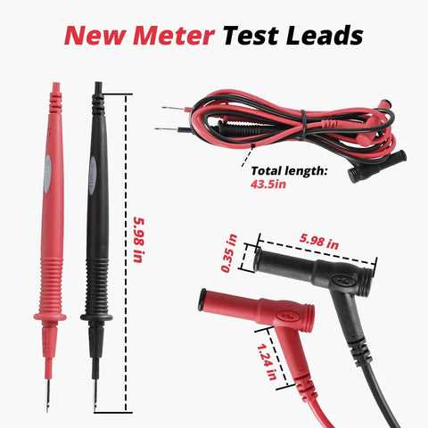 Universal Digital Multimeter Test Leads CAT III 1000V 20A Replacement Probes, Red and Black, 42 Inch Length