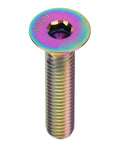 Titanium Alloy Bike Stem Bolt Screw M6 By 30mm Flat Head Headset Cap Bolt with iridescent finish and hex socket
