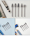 10-Piece Tungsten Carbide Rotary Burr Set With Blue Case For Metal Deburring And Wood Carving High-Precision Grinding And Polishing Bits