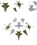 Must-Have 8 Piece 1/144 Scale Aircraft Model Set For Static Display And Easy Assembly Without Glue, Aviation Collectibles, Style B