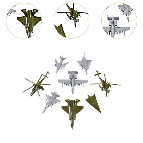 Must-Have 8 Piece 1/144 Scale Aircraft Model Set For Static Display And Easy Assembly Without Glue, Aviation Collectibles, Style B