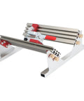 Heavy Duty Aluminum Table Saw Spline Clamp Jig With Four Flip Limiters And Uhmw Gliding Tracks For Dead Nuts Woodworking Joint Alignment close-up view