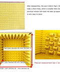 Straight Up Knockout Desktop Soundproof Cover And Top Shelf Acoustic Foam Vocal Booth disassembled size 80cm x 80cm x 25cm with yellow foam.