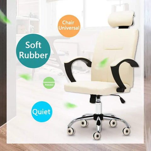 Rock Solid Office Chair Replacement Casters With Silent Rubber Tires Set Of Five, Smooth As Silk 360 Swivel Rollers That Glide Effortlessly On Carpet Or Tile, Heavy Duty Upgrade