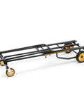 Rock-N-Roller R8rt Mid-Size 8-In-1 Folding Hand Truck Dolly with smooth rolling wheels, showcasing adjustable steel frame.