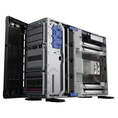 Dual Intel Xeon Gold 6130 Built Like A Tank Tower Server Bundle With 256GB DDR4 RAM And 30.72TB Enterprise SSD Storage Hardware RAID Control And Dual Power Supply, opened side view