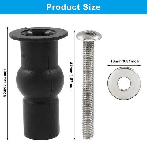 Heavy Duty Stainless Steel Toilet Seat Bolts Fix That Wobbly Seat In No Sweat Fashion M6 Thread size comparison with rubber expansion and metal washer.