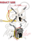 Induction Fan Motor Replacement For Pellet Grills With White Nylon Blade 3000 RPM 120V 60Hz Includes Four Screws