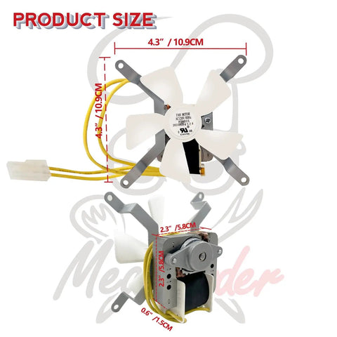 Induction Fan Motor Replacement For Pellet Grills With White Nylon Blade 3000 RPM 120V 60Hz Includes Four Screws