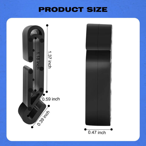 Side view dimensions of Hard Hat Light Clips 20 Pack For Headlamps Cap Style Helmet Mounts With Anti Slip Buckle