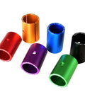 Colorful set of Bike Handlebar Shim 25.4mm To 31.8mm Aluminum Alloy Stem Adapter 6061 Lightweight 33g, including purple.